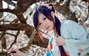 Japan Girl Traditional Clothes Wallpaper