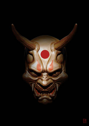 Japanese Devil Horns Mask Wallpaper