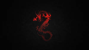 Japanese Dragon Art On Black Leather Wallpaper