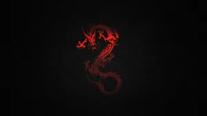 Japanese Dragon Art On Black Leather Wallpaper