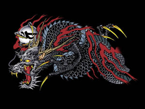 Japanese Dragon Art With Sharp Claws Wallpaper