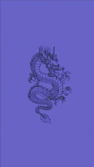Japanese Dragon In Purple Wallpaper