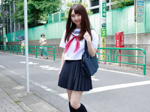 Japanese Girl Student Wallpaper