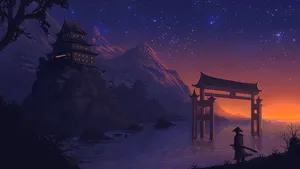 Japanese Torii Digital Art Wallpaper