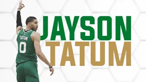 Jayson Tatum Green And Gold Name Wallpaper