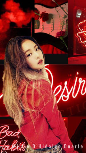 Jennie Kim On Red Aesthetic Wallpaper