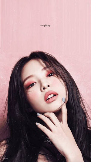 Jennie Kim Pose In Pink Wallpaper