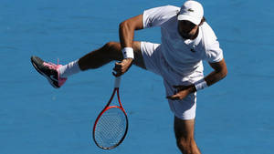 Jeremy Chardy During Tennis Match Wallpaper