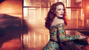 Jessica Chastain Posing For A Photoshoot Wallpaper