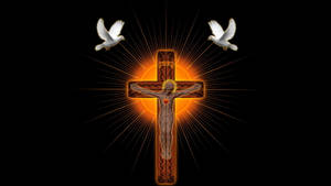 Jesus Christ Two Doves Wallpaper