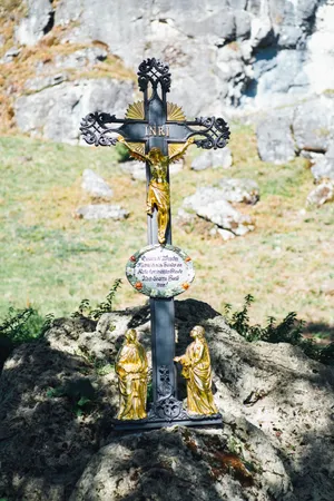 Jesus On Cross Crucifix On A Rock Wallpaper