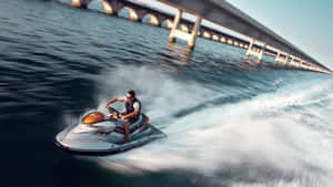 Jet Ski Near The Bridge Wallpaper