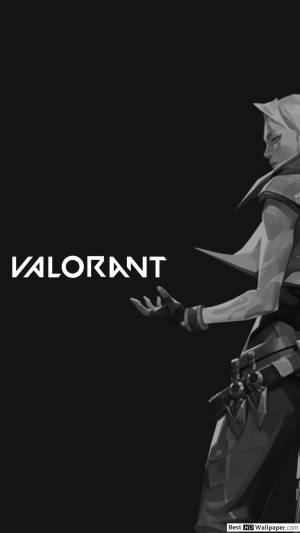 Jett Holding Valorant Logo Iphone Wallpaper