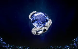 Jewelry Ring With Blue Diamond Wallpaper