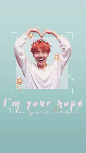 Jhope Cute Arm Heart In Green Wallpaper