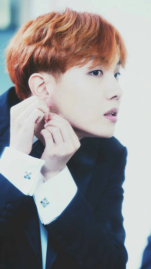 Jhope Cute Earring Pose Wallpaper