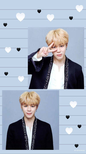 Jimin Bts Two Cute Portraits Wallpaper