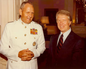 Jimmy Carter And A Captain Wallpaper