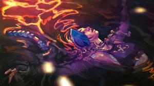 Jinx Arcane Floating On Water Wallpaper