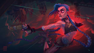 Jinx Arcane Jumping High Wallpaper