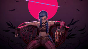 Jinx Arcane Pink Moon Wallpaper