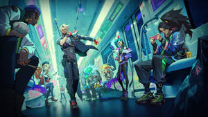 Jinx Arcane Riding Subway Wallpaper