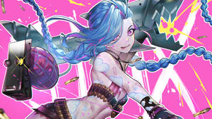 Jinx Arcane Throwing Grenade Wallpaper