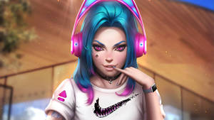 Jinx In Nike Shirt Wallpaper