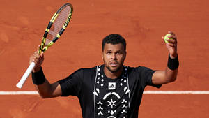 Jo-wilfried Tsonga In Action Wallpaper