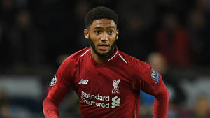 Joe Gomez In Action During Game Wallpaper