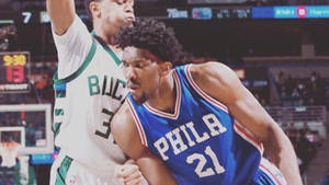 Joel Embiid 76ers Vs Bucks Wallpaper