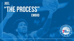 Joel Embiid Blue Monochrome Art Wallpaper