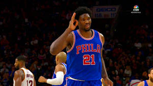 Joel Embiid Ok Hand Sign Wallpaper