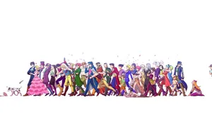 Jojo Bizarre Adventure All Characters Line Wallpaper