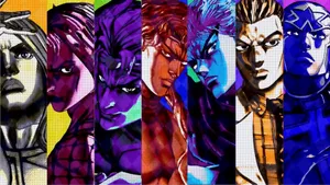 Jojo Bizarre Adventure Colorful Villains Wallpaper