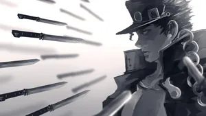 Jojo Bizarre Adventure Jotaro Knives Wallpaper