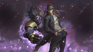 Jojo Bizarre Adventure Jotaro With Star Platinum Wallpaper