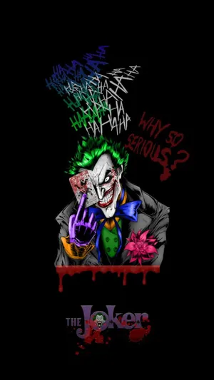Joker Laughing Hysterically Artwork Wallpaper