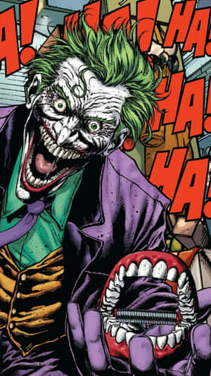 Joker Laughing Maniacally Comic Art Wallpaper