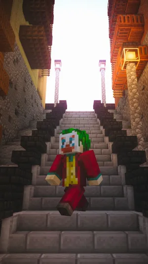 Joker Mob Character Minecraft Iphone Wallpaper