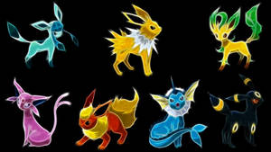 Jolteon And Other Eeveelutions Wallpaper