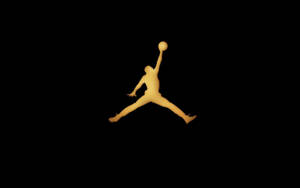 Jordan Logo Glowing Gold Wallpaper