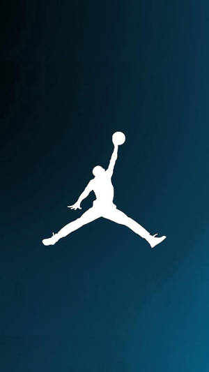 Jordan Logo In Dark Blue Background Wallpaper