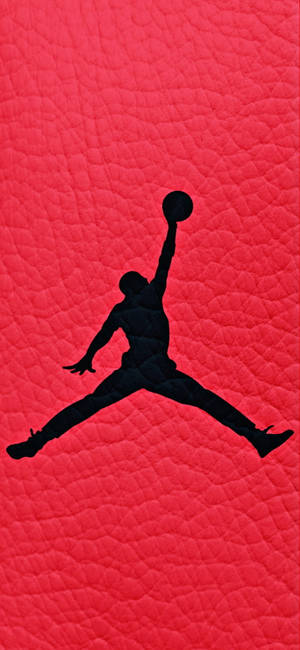 Jordan Logo Premium Red Leather Wallpaper