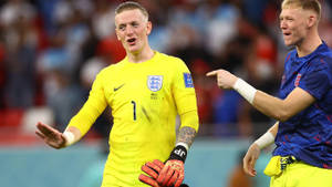 Jordan Pickford Being Pointed At Wallpaper