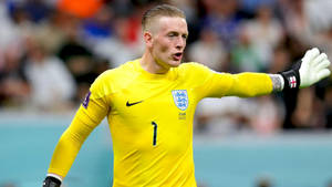 Jordan Pickford Gesturing With His Hand Wallpaper