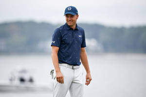 Jordan Spieth In Blue Attire Wallpaper