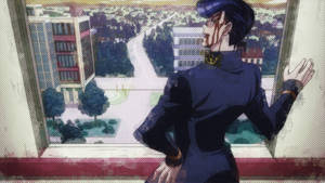 Josuke Looking Out The Window Bruised Wallpaper