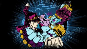 Jotaro And Star Platinum Fists Wallpaper