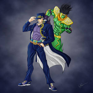 Jotaro Kujo And Star Platinum Fanart Wallpaper